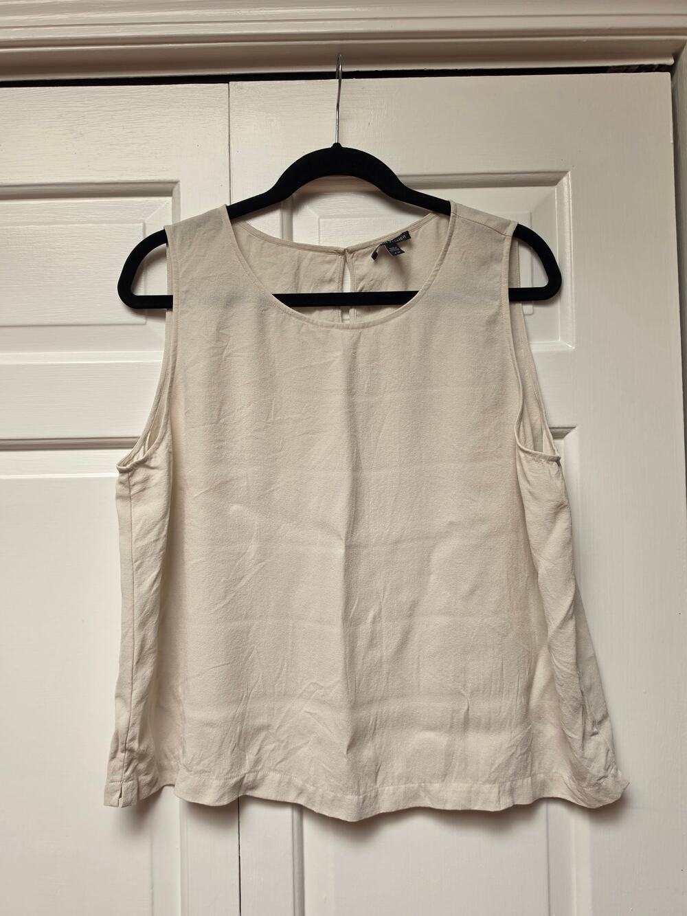 Eileen Fisher Beige Silk Tank Large READ